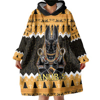 Ancient Egyptian Christmas Wearable Blanket Hoodie Anubis Eid Milad Majid - Wonder Print Shop