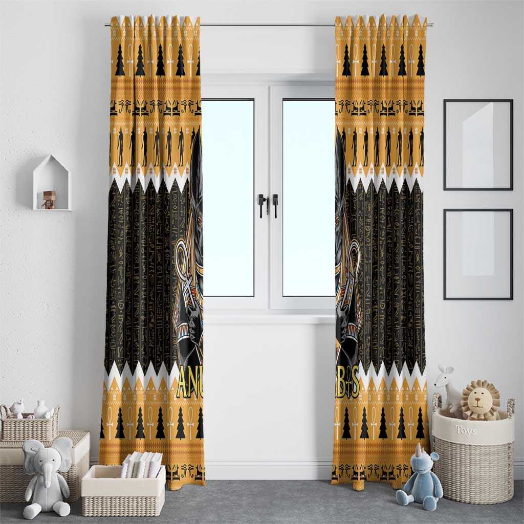 Ancient Egyptian Christmas Window Curtain Anubis Eid Milad Majid - Wonder Print Shop