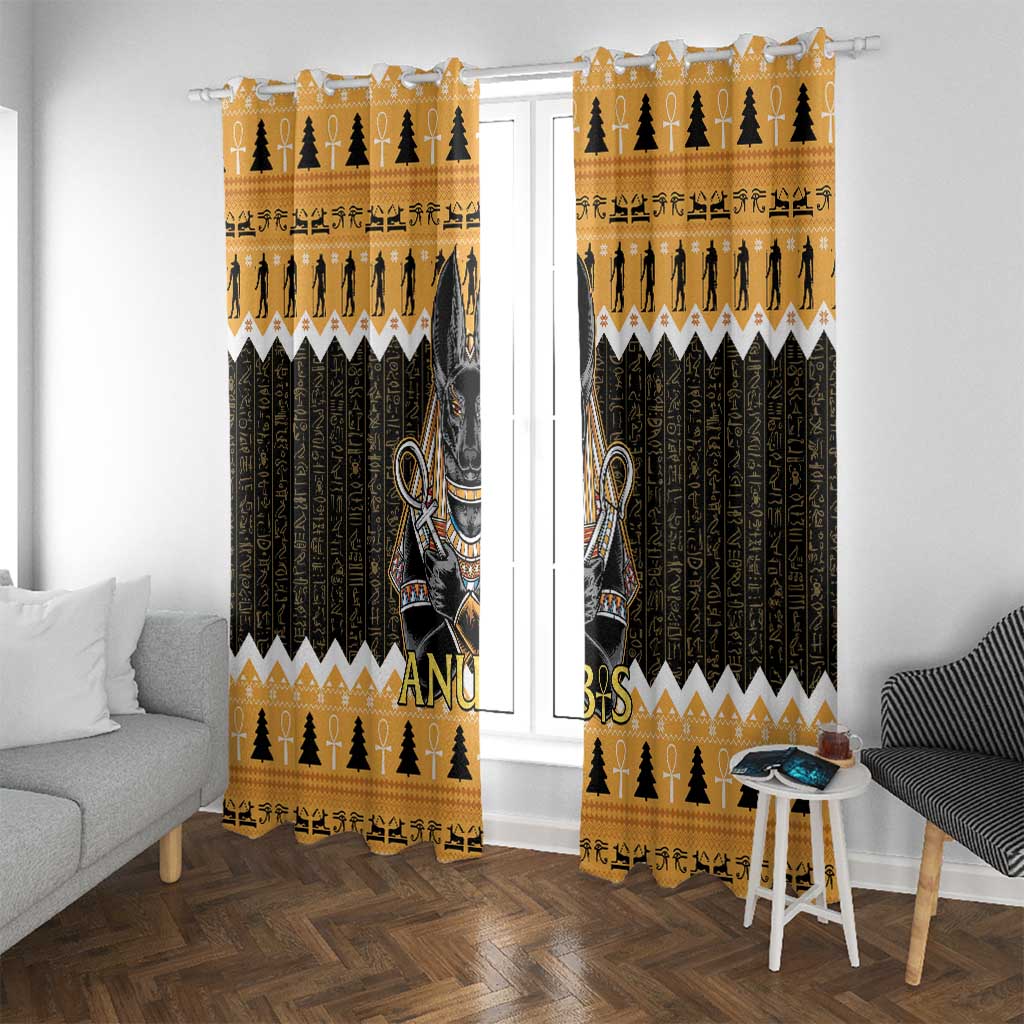 Ancient Egyptian Christmas Window Curtain Anubis Eid Milad Majid - Wonder Print Shop