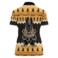 Ancient Egyptian Christmas Women Polo Shirt Anubis Eid Milad Majid - Wonder Print Shop
