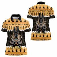 Ancient Egyptian Christmas Women Polo Shirt Anubis Eid Milad Majid - Wonder Print Shop