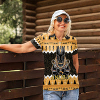 Ancient Egyptian Christmas Women Polo Shirt Anubis Eid Milad Majid - Wonder Print Shop