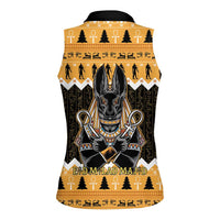 Ancient Egyptian Christmas Women Sleeveless Polo Shirt Anubis Eid Milad Majid - Wonder Print Shop