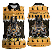 Ancient Egyptian Christmas Women Sleeveless Polo Shirt Anubis Eid Milad Majid - Wonder Print Shop