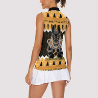 Ancient Egyptian Christmas Women Sleeveless Polo Shirt Anubis Eid Milad Majid - Wonder Print Shop