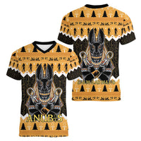 Ancient Egyptian Christmas Women V-Neck T-Shirt Anubis Eid Milad Majid - Wonder Print Shop