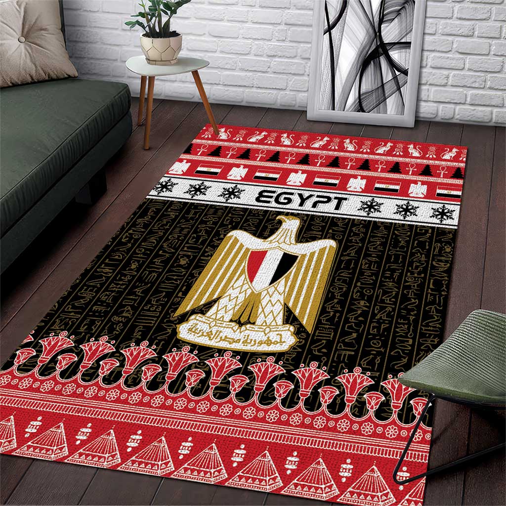 Egypt Christmas Area Rug Coat Of Arms Eid Milad Majid - Wonder Print Shop