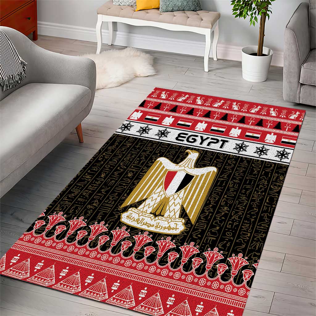 Egypt Christmas Area Rug Coat Of Arms Eid Milad Majid - Wonder Print Shop