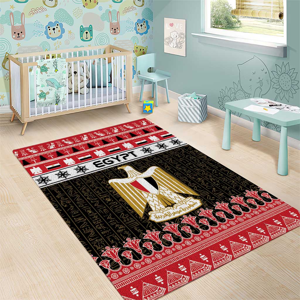 Egypt Christmas Area Rug Coat Of Arms Eid Milad Majid - Wonder Print Shop