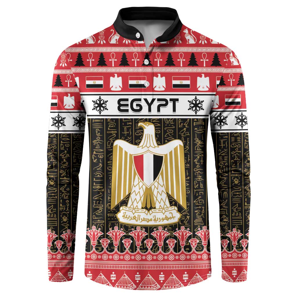 Egypt Christmas Button Sweatshirt Coat Of Arms Eid Milad Majid - Wonder Print Shop