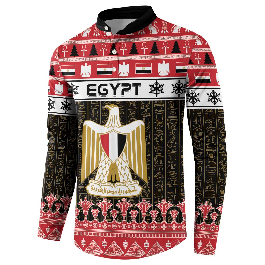 Egypt Christmas Button Sweatshirt Coat Of Arms Eid Milad Majid - Wonder Print Shop