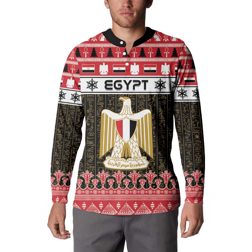 Egypt Christmas Button Sweatshirt Coat Of Arms Eid Milad Majid - Wonder Print Shop