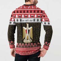 Egypt Christmas Button Sweatshirt Coat Of Arms Eid Milad Majid - Wonder Print Shop