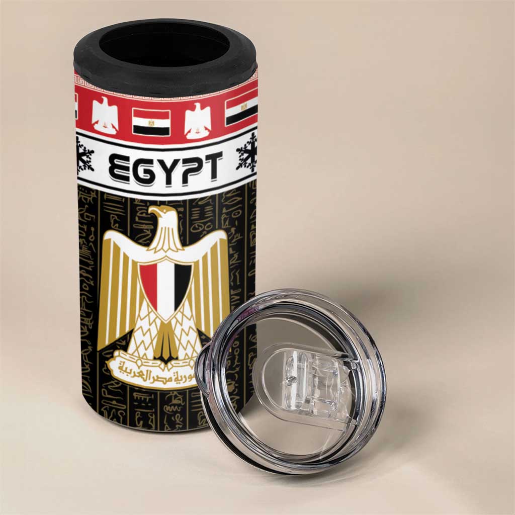 Egypt Christmas 4 in 1 Can Cooler Tumbler Coat Of Arms Eid Milad Majid - Wonder Print Shop