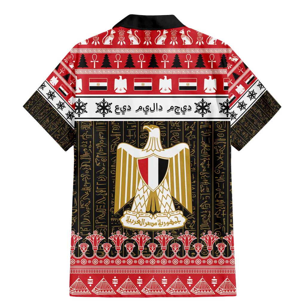 Egypt Christmas Family Matching Mermaid Dress and Hawaiian Shirt Coat Of Arms Eid Milad Majid - Wonder Print Shop