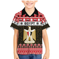 Egypt Christmas Family Matching Mermaid Dress and Hawaiian Shirt Coat Of Arms Eid Milad Majid - Wonder Print Shop