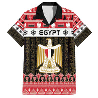 Egypt Christmas Family Matching Off The Shoulder Long Sleeve Dress and Hawaiian Shirt Coat Of Arms Eid Milad Majid - Wonder Print Shop