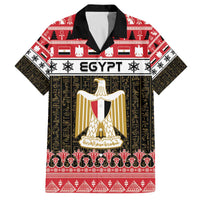 Egypt Christmas Family Matching Off The Shoulder Long Sleeve Dress and Hawaiian Shirt Coat Of Arms Eid Milad Majid LT15