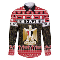 Egypt Christmas Family Matching Off The Shoulder Long Sleeve Dress and Hawaiian Shirt Coat Of Arms Eid Milad Majid - Wonder Print Shop