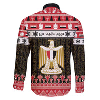 Egypt Christmas Family Matching Off The Shoulder Long Sleeve Dress and Hawaiian Shirt Coat Of Arms Eid Milad Majid - Wonder Print Shop