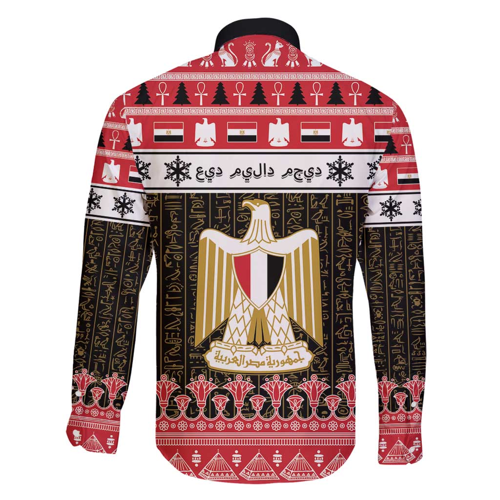 Egypt Christmas Family Matching Off Shoulder Maxi Dress and Hawaiian Shirt Coat Of Arms Eid Milad Majid - Wonder Print Shop