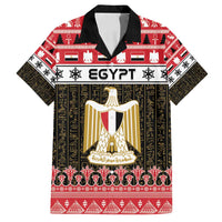 Egypt Christmas Family Matching Off Shoulder Short Dress and Hawaiian Shirt Coat Of Arms Eid Milad Majid - Wonder Print Shop