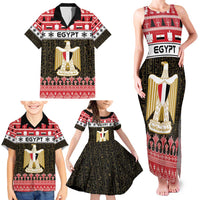 Egypt Christmas Family Matching Tank Maxi Dress and Hawaiian Shirt Coat Of Arms Eid Milad Majid - Wonder Print Shop