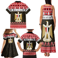Egypt Christmas Family Matching Tank Maxi Dress and Hawaiian Shirt Coat Of Arms Eid Milad Majid - Wonder Print Shop
