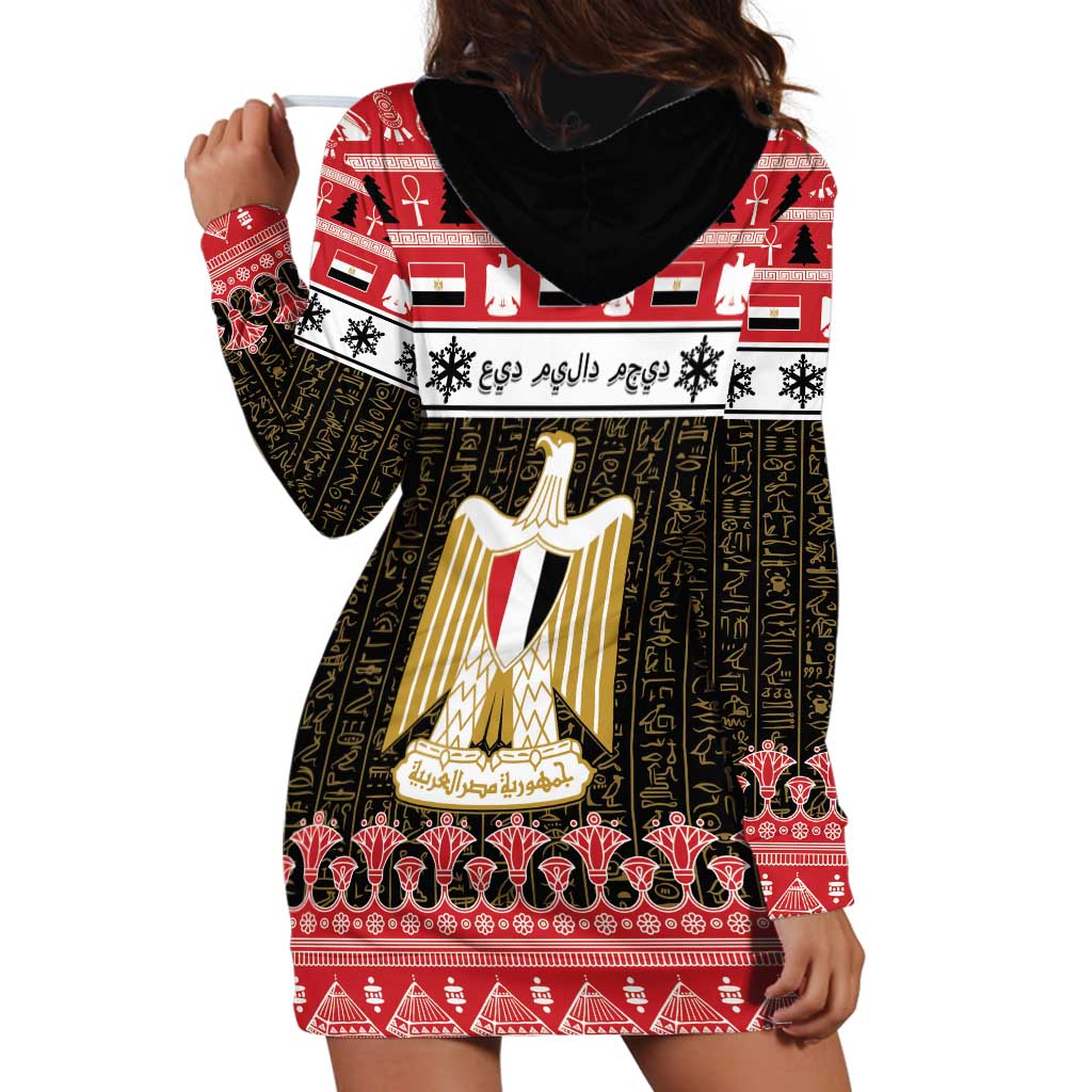 Egypt Christmas Hoodie Dress Coat Of Arms Eid Milad Majid - Wonder Print Shop