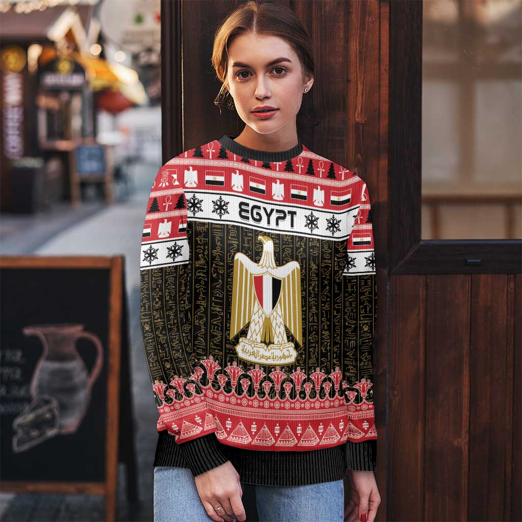 Egypt Christmas Ugly Christmas Sweater Coat Of Arms Eid Milad Majid LT15