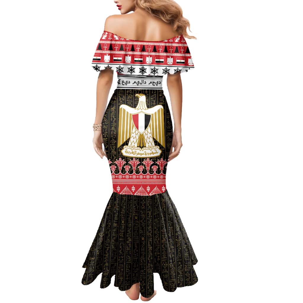 Egypt Christmas Mermaid Dress Coat Of Arms Eid Milad Majid - Wonder Print Shop