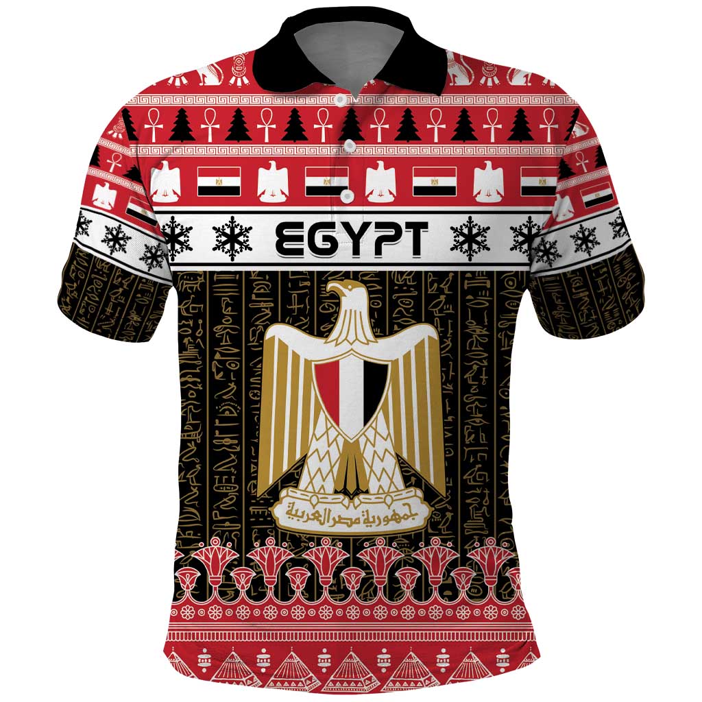 Egypt Christmas Polo Shirt Coat Of Arms Eid Milad Majid - Wonder Print Shop