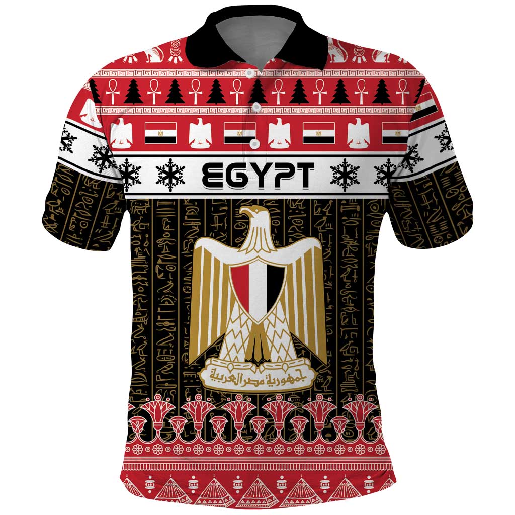 Egypt Christmas Polo Shirt Coat Of Arms Eid Milad Majid LT15