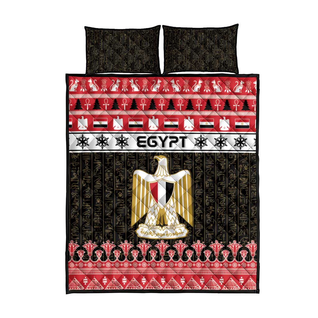 Egypt Christmas Quilt Bed Set Coat Of Arms Eid Milad Majid - Wonder Print Shop