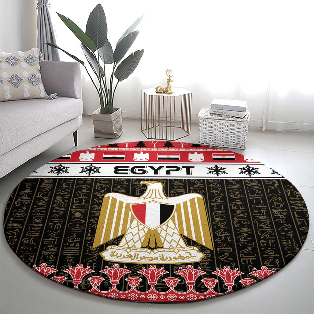 Egypt Christmas Round Carpet Coat Of Arms Eid Milad Majid
