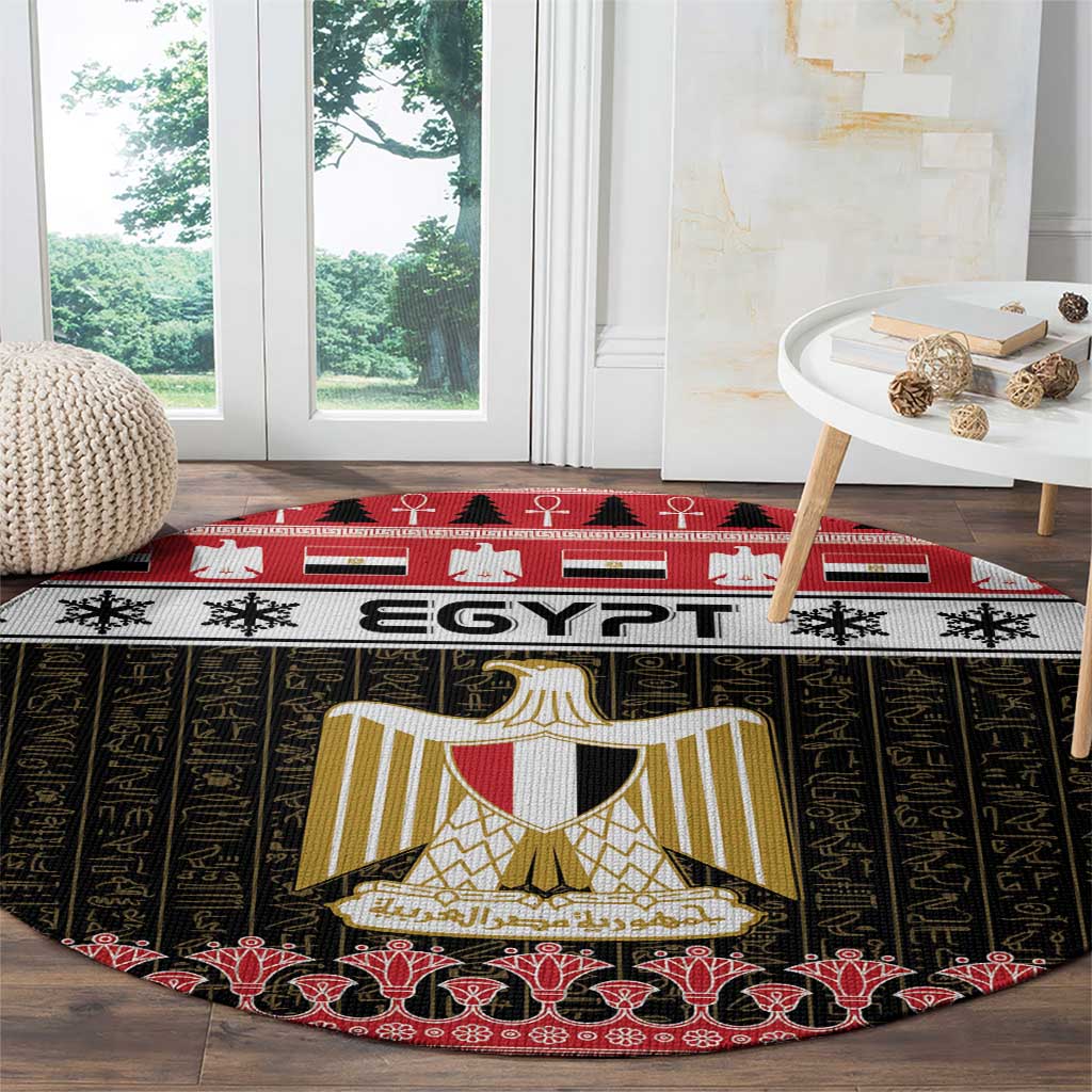 Egypt Christmas Round Carpet Coat Of Arms Eid Milad Majid