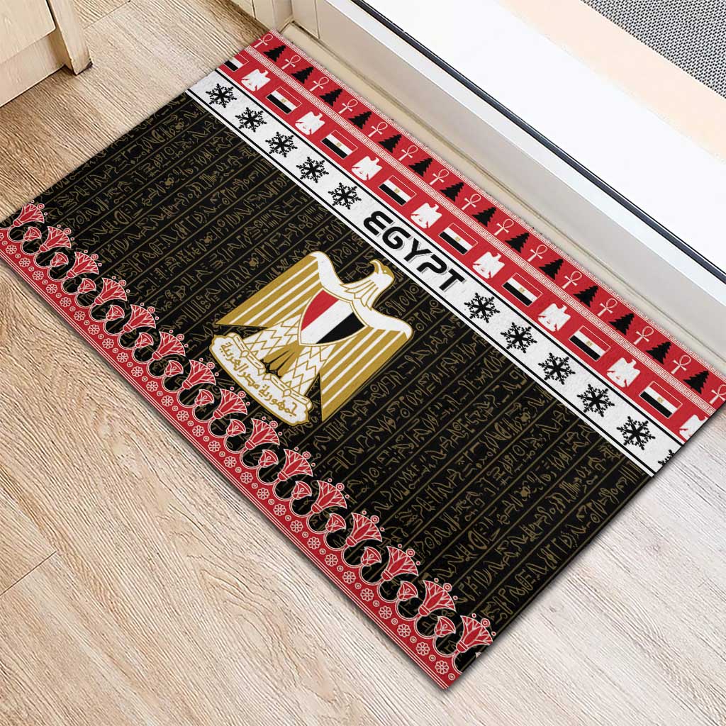 Egypt Christmas Rubber Doormat Coat Of Arms Eid Milad Majid - Wonder Print Shop