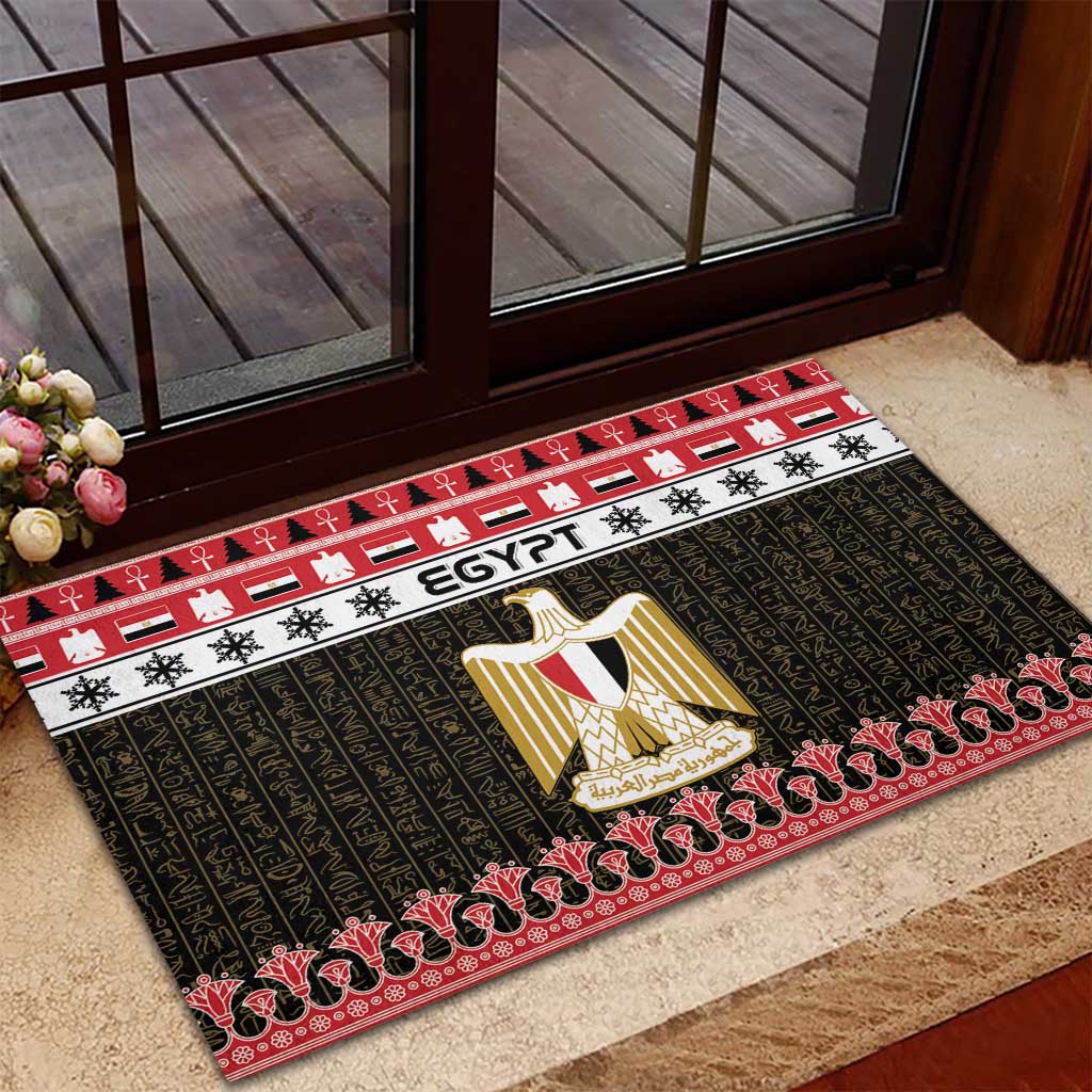 Egypt Christmas Rubber Doormat Coat Of Arms Eid Milad Majid - Wonder Print Shop