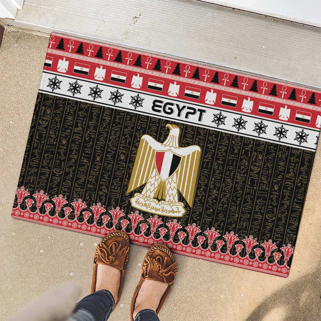 Egypt Christmas Rubber Doormat Coat Of Arms Eid Milad Majid - Wonder Print Shop