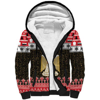 Egypt Christmas Sherpa Hoodie Coat Of Arms Eid Milad Majid - Wonder Print Shop