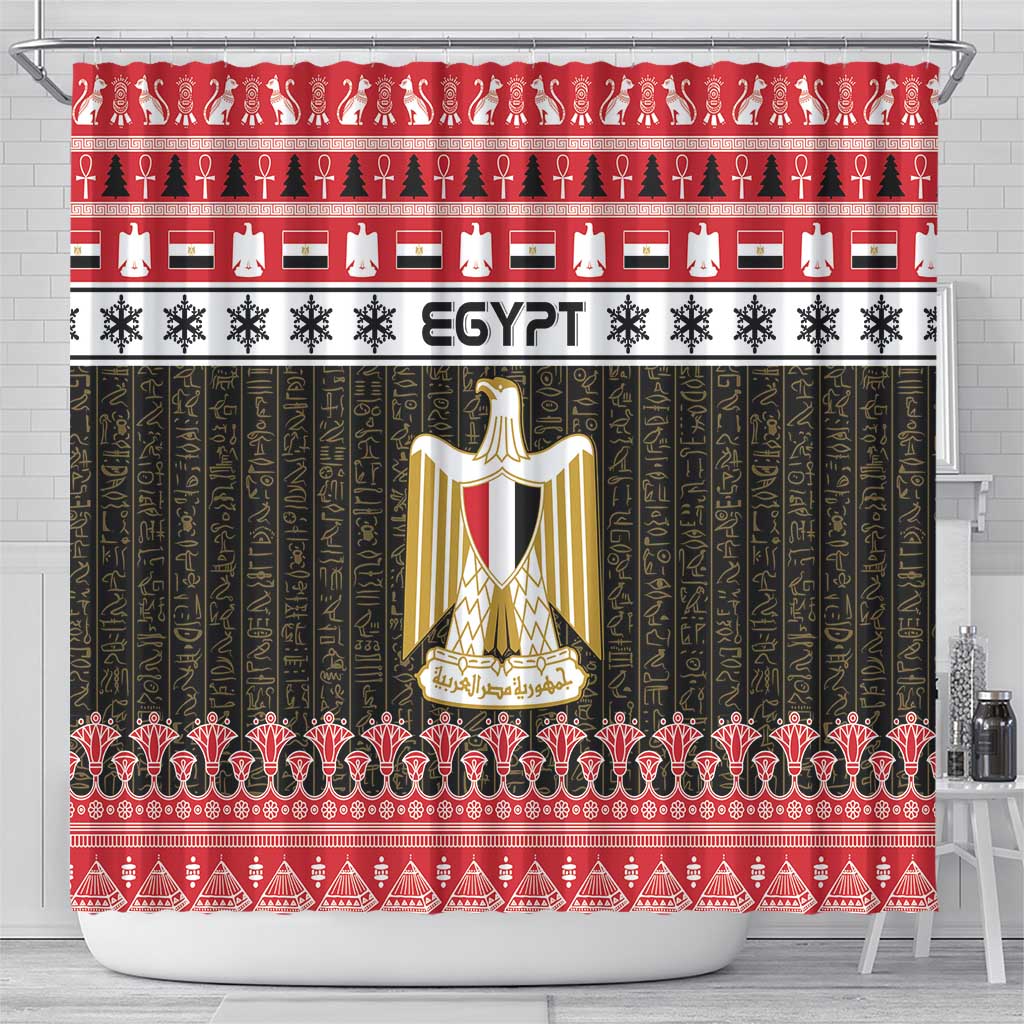 Egypt Christmas Shower Curtain Coat Of Arms Eid Milad Majid