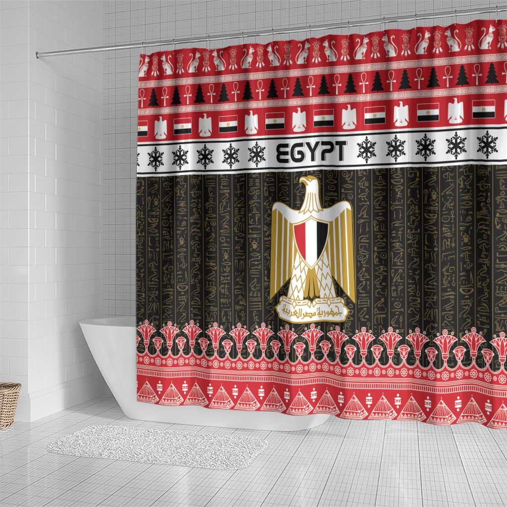 Egypt Christmas Shower Curtain Coat Of Arms Eid Milad Majid