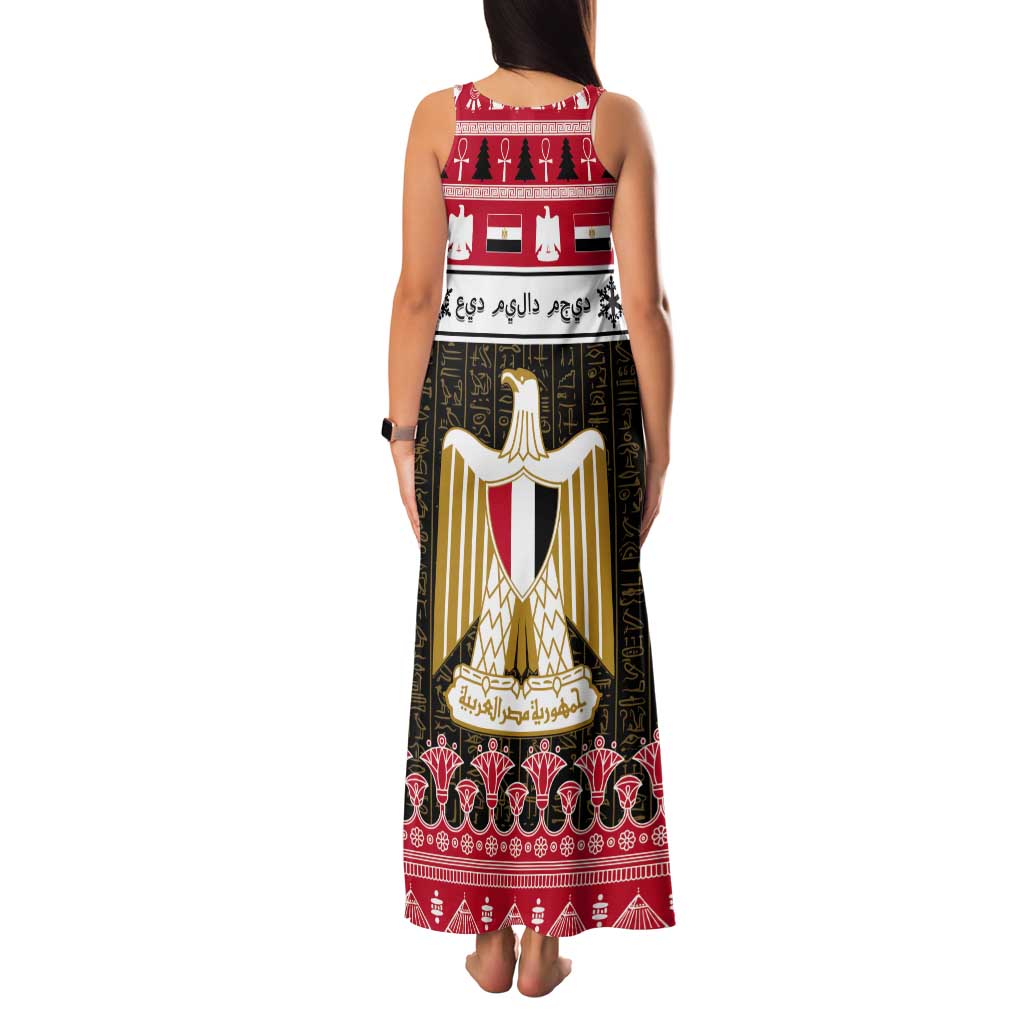 Egypt Christmas Tank Maxi Dress Coat Of Arms Eid Milad Majid - Wonder Print Shop
