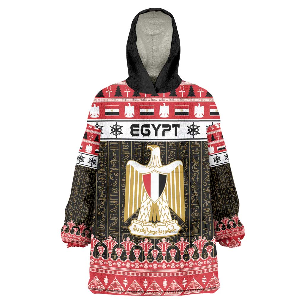 Egypt Christmas Wearable Blanket Hoodie Coat Of Arms Eid Milad Majid - Wonder Print Shop
