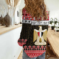 Egypt Christmas Women Casual Shirt Coat Of Arms Eid Milad Majid - Wonder Print Shop