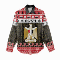 Egypt Christmas Women Casual Shirt Coat Of Arms Eid Milad Majid LT15