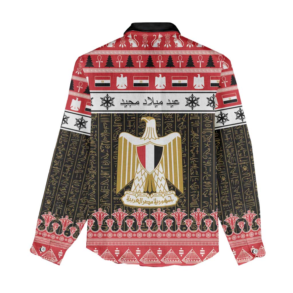 Egypt Christmas Women Casual Shirt Coat Of Arms Eid Milad Majid LT15