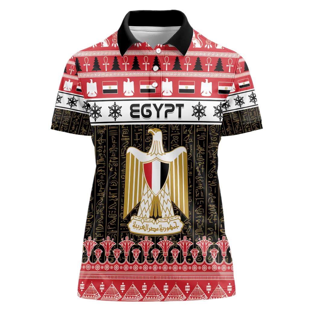 Egypt Christmas Women Polo Shirt Coat Of Arms Eid Milad Majid - Wonder Print Shop