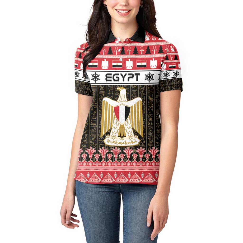 Egypt Christmas Women Polo Shirt Coat Of Arms Eid Milad Majid - Wonder Print Shop