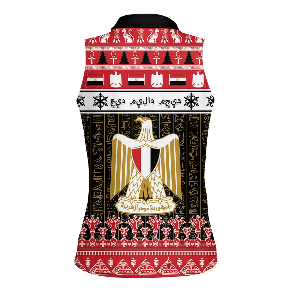 Egypt Christmas Women Sleeveless Polo Shirt Coat Of Arms Eid Milad Majid - Wonder Print Shop